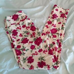 LulaRoe floral print leggings NWOT